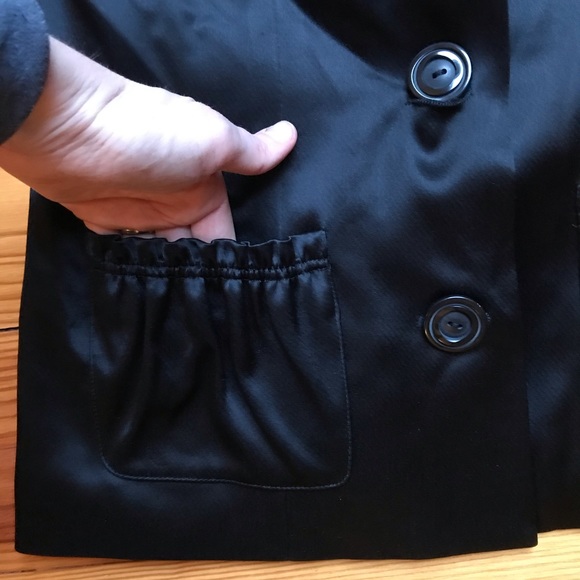 Worth Black Satin Flare Sleeve Jacket, EUC, 4 - Picture 6 of 13